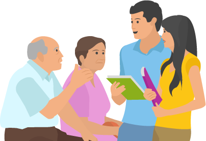 Estudiantes y adultos mayores
